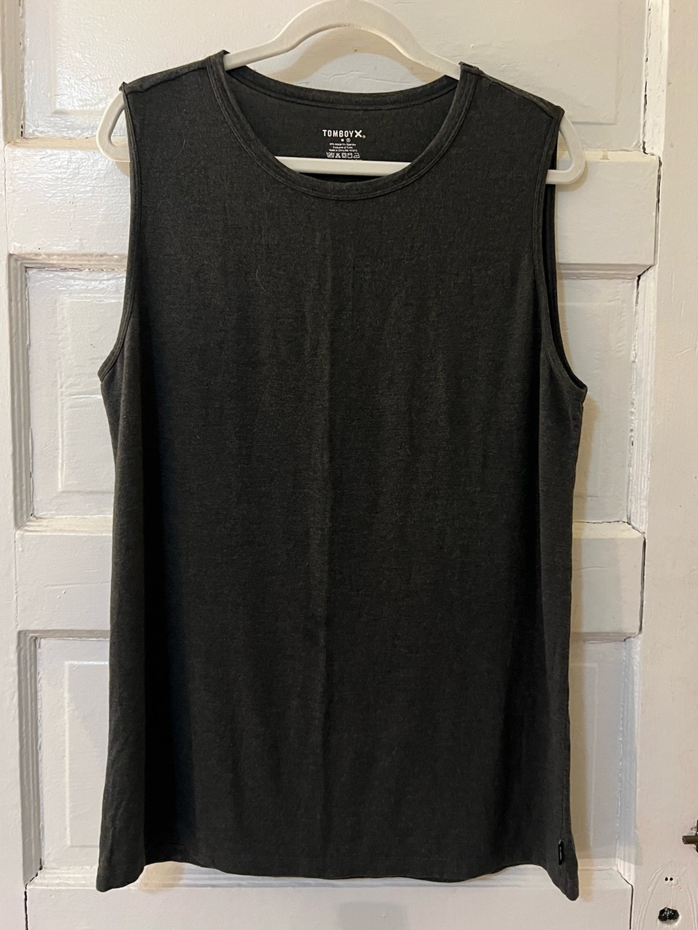 TomboyX Unisex Super Soft Stretch TENCEL Modal Dark Gray Muscle Tank